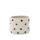 VENTURE DESIGN Dapne potte, rund - hvid/sorte prikker stentj (16x16x13)