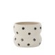 VENTURE DESIGN Dapne potte, rund - hvid/sorte prikker stentj (16x16x13)