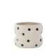 VENTURE DESIGN Dapne potte, rund - hvid/sorte prikker stentj (16x16x13)