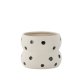 VENTURE DESIGN Dapne potte, rund - hvid/sorte prikker stentj (16x16x13)
