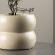 VENTURE DESIGN Dapne potte, rund - beige/sorte prikker stentj (16x16x13)