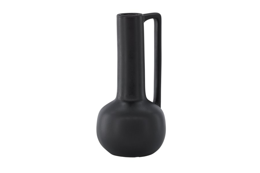 VENTURE DESIGN Allis vase, m. hank - mat sort stentj (18x18x36)