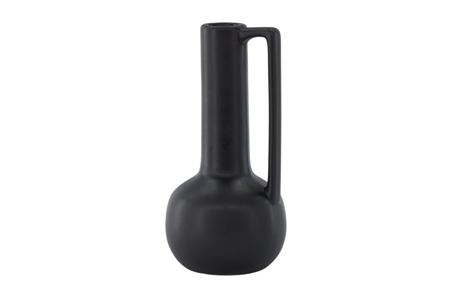 VENTURE DESIGN Allis vase, m. hank - mat sort stentj (18x18x36)