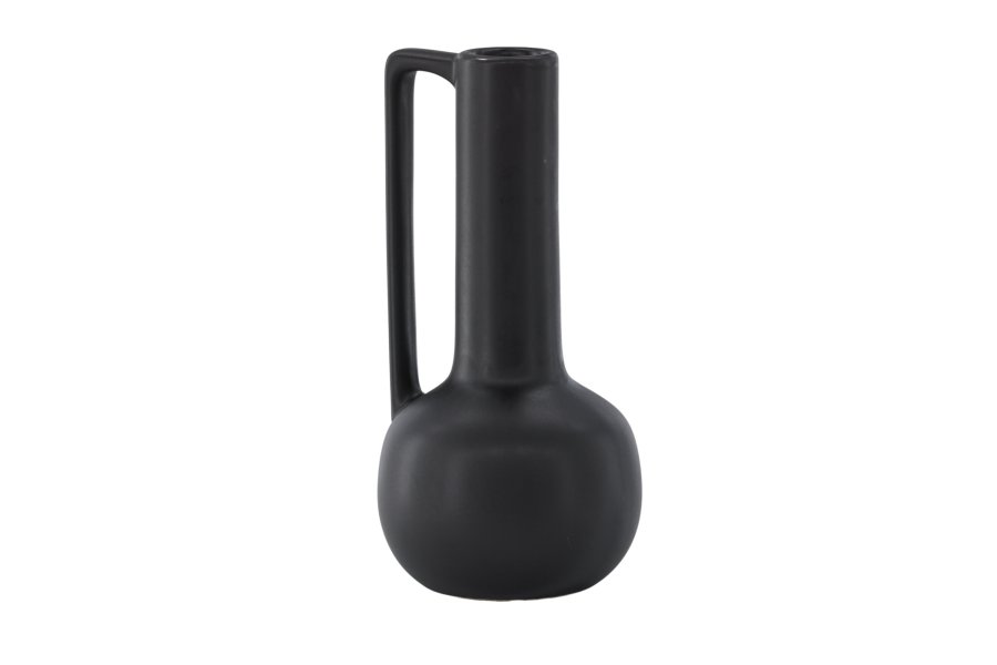 VENTURE DESIGN Allis vase, m. hank - mat sort stentj (18x18x36)