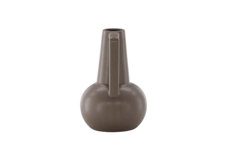 VENTURE DESIGN Lane vase, m. hank - mat brun stentj (15x15x22)