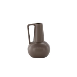 VENTURE DESIGN Lane vase, m. hank - mat brun stentj (15x15x22)