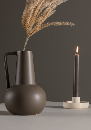 VENTURE DESIGN Lane vase, m. hank - mat brun stentj (15x15x22)