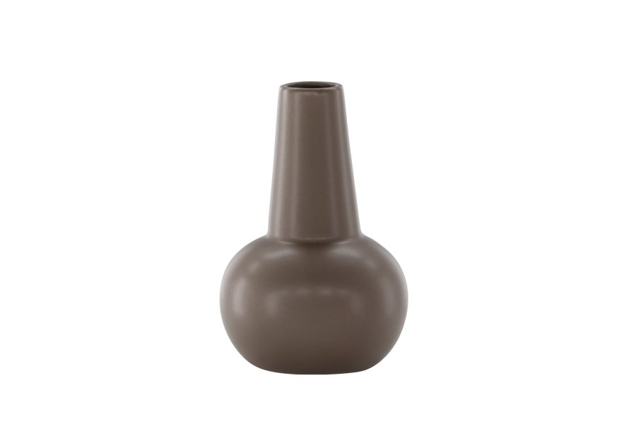 VENTURE DESIGN Lane vase, m. hank - mat brun stentj (15x15x22)