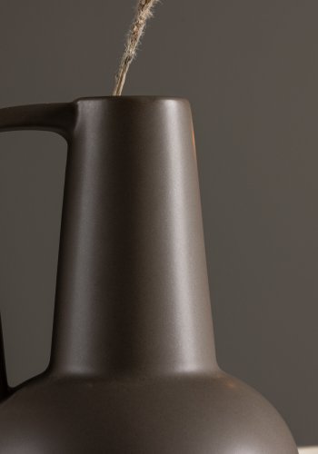 VENTURE DESIGN Lane vase, m. hank - mat brun stentj (15x15x22)