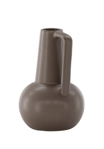 VENTURE DESIGN Lane vase, m. hank - mat brun stentj (15x15x22)