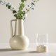 VENTURE DESIGN Lane vase, m. hank - beige/sorte prikker stentj (15x15x22)