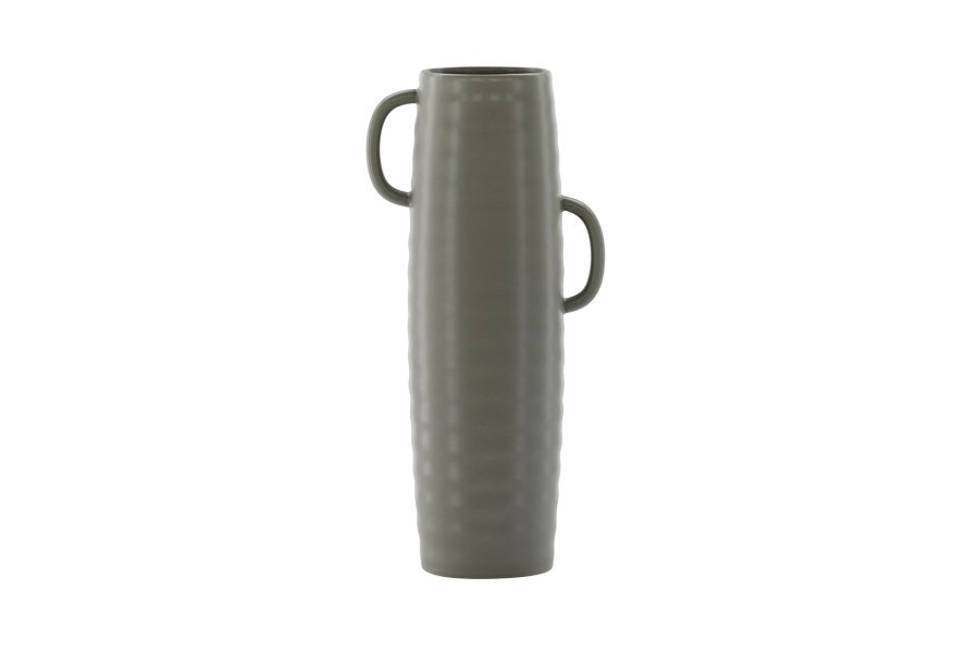 VENTURE DESIGN Cent vase, m. 2 hanke - mrkegr stentj (19x13x41)