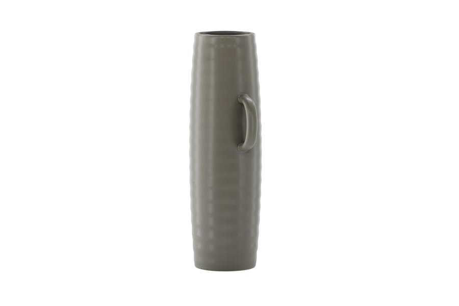 VENTURE DESIGN Cent vase, m. 2 hanke - mrkegr stentj (19x13x41)