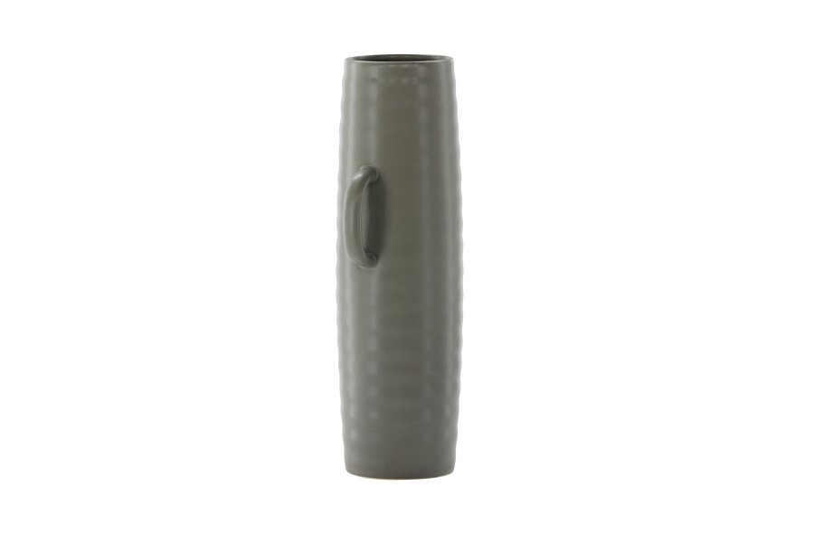 VENTURE DESIGN Cent vase, m. 2 hanke - mrkegr stentj (19x13x41)