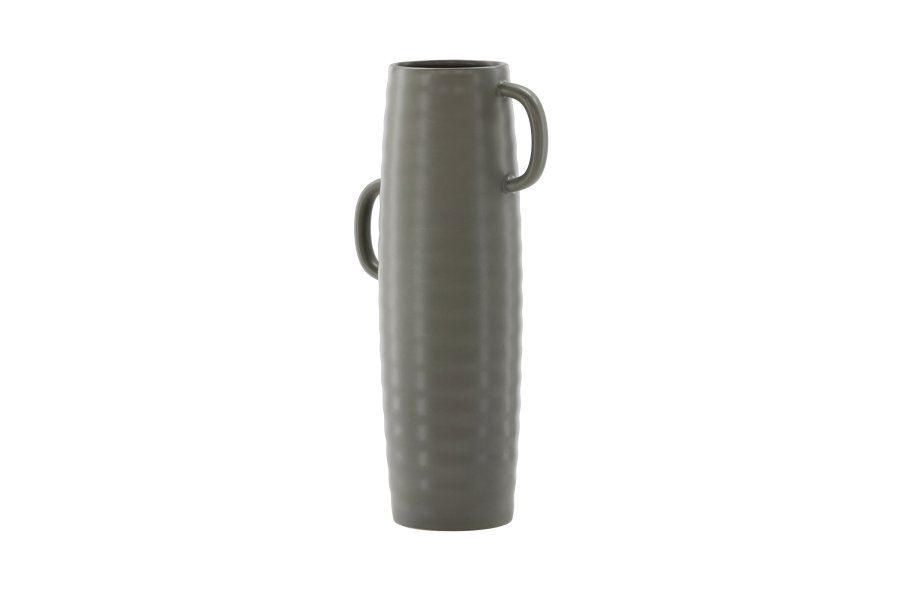 VENTURE DESIGN Cent vase, m. 2 hanke - mrkegr stentj (19x13x41)