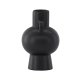 VENTURE DESIGN Cent vase, m. 2 hanke - mat sort stentj (16x16x24)