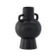 VENTURE DESIGN Cent vase, m. 2 hanke - mat sort stentj (16x16x24)