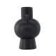 VENTURE DESIGN Cent vase, m. 2 hanke - mat sort stentj (16x16x24)