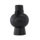 VENTURE DESIGN Cent vase, m. 2 hanke - mat sort stentj (16x16x24)