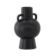 VENTURE DESIGN Cent vase, m. 2 hanke - mat sort stentj (16x16x24)