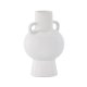 VENTURE DESIGN Cent vase, m. 2 hanke - mat hvid stentj (16x16x24)