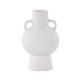 VENTURE DESIGN Cent vase, m. 2 hanke - mat hvid stentj (16x16x24)
