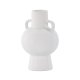 VENTURE DESIGN Cent vase, m. 2 hanke - mat hvid stentj (16x16x24)
