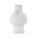 VENTURE DESIGN Cent vase, m. 2 hanke - mat hvid stentj (16x16x24)