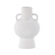 VENTURE DESIGN Cent vase, m. 2 hanke - mat hvid stentj (16x16x24)