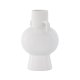 VENTURE DESIGN Cent vase, m. 2 hanke - mat hvid stentj (16x16x24)