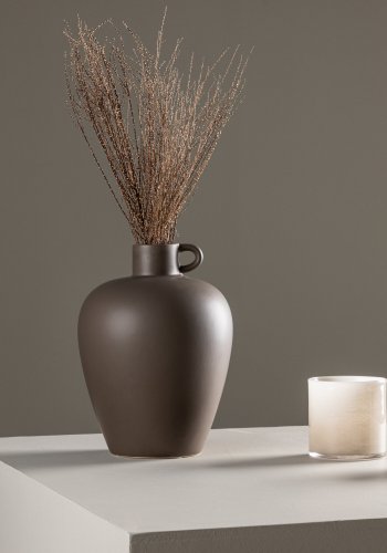 VENTURE DESIGN Cent vase, m. 1 hank - brun stentj (24x24x33)