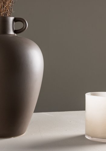 VENTURE DESIGN Cent vase, m. 1 hank - brun stentj (24x24x33)