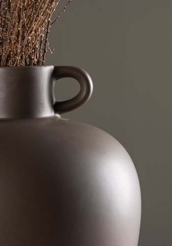 VENTURE DESIGN Cent vase, m. 1 hank - brun stentj (24x24x33)