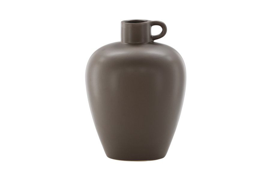 VENTURE DESIGN Cent vase, m. 1 hank - brun stentj (24x24x33)