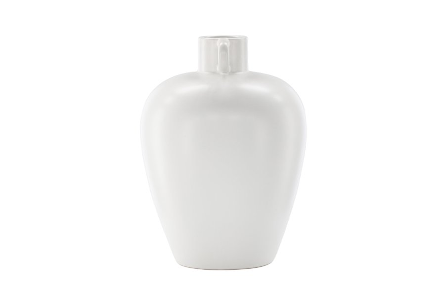 VENTURE DESIGN Cent vase, rund - offwhite stentj (24x24x33)