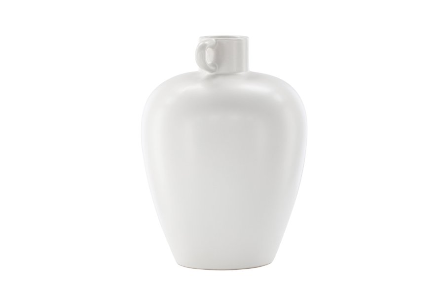 VENTURE DESIGN Cent vase, rund - offwhite stentj (24x24x33)