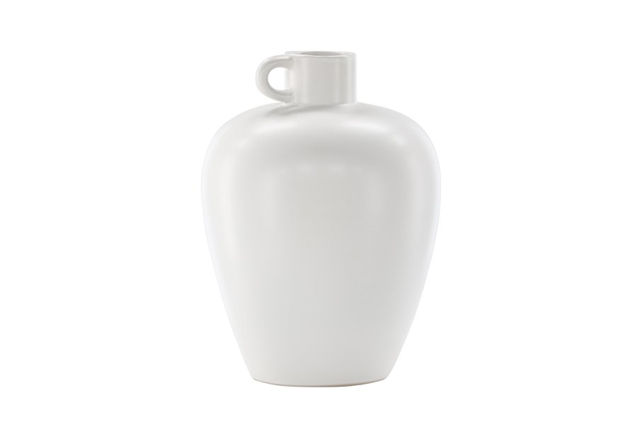 VENTURE DESIGN Cent vase, rund - offwhite stentj (24x24x33)