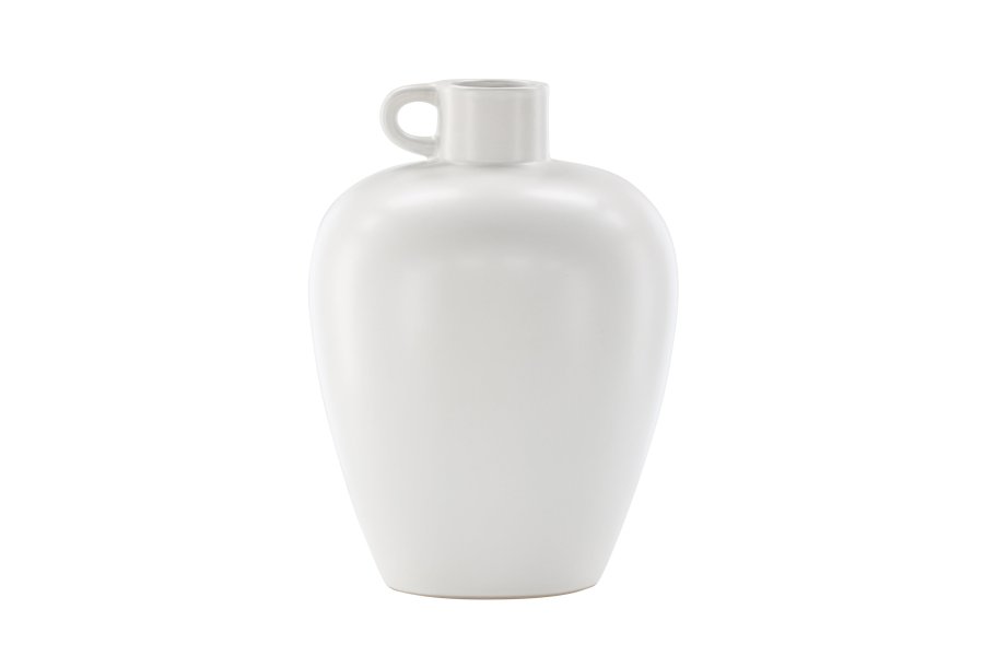 VENTURE DESIGN Cent vase, rund - offwhite stentj (24x24x33)