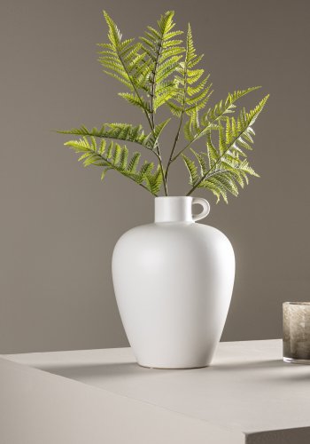 VENTURE DESIGN Cent vase, rund - offwhite stentj (24x24x33)