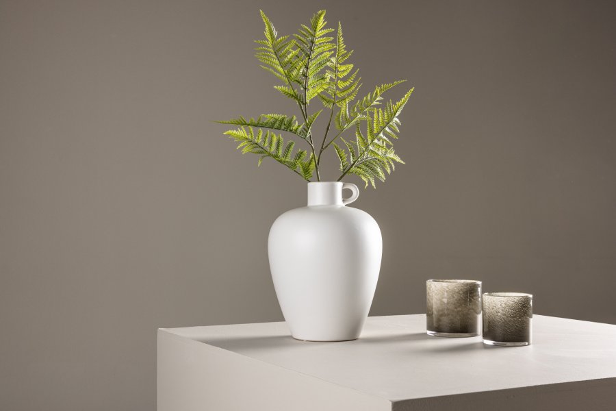 VENTURE DESIGN Cent vase, rund - offwhite stentj (24x24x33)