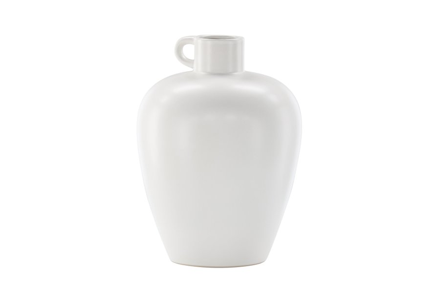 VENTURE DESIGN Cent vase, rund - offwhite stentj (24x24x33)