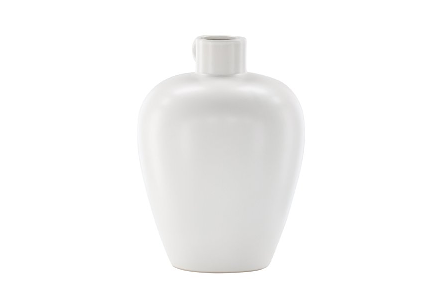 VENTURE DESIGN Cent vase, rund - offwhite stentj (24x24x33)
