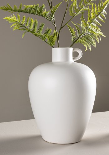 VENTURE DESIGN Cent vase, rund - offwhite stentj (24x24x33)