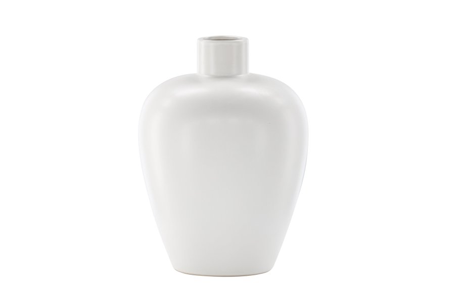 VENTURE DESIGN Cent vase, rund - offwhite stentj (24x24x33)