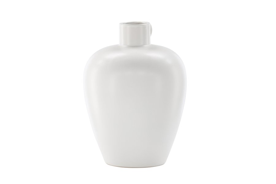 VENTURE DESIGN Cent vase, rund - offwhite stentj (24x24x33)