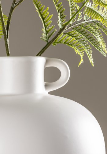 VENTURE DESIGN Cent vase, rund - offwhite stentj (24x24x33)