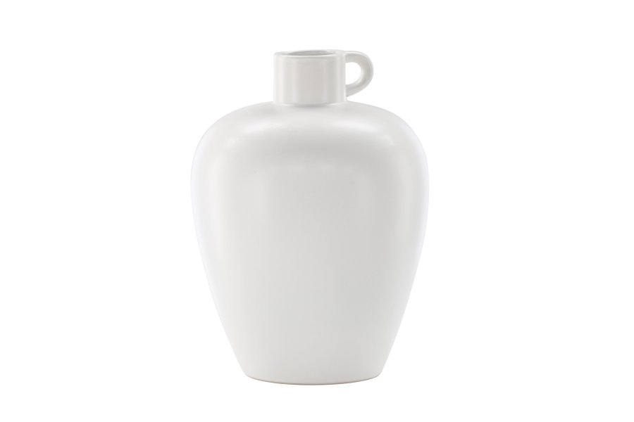 VENTURE DESIGN Cent vase, rund - offwhite stentj (24x24x33)