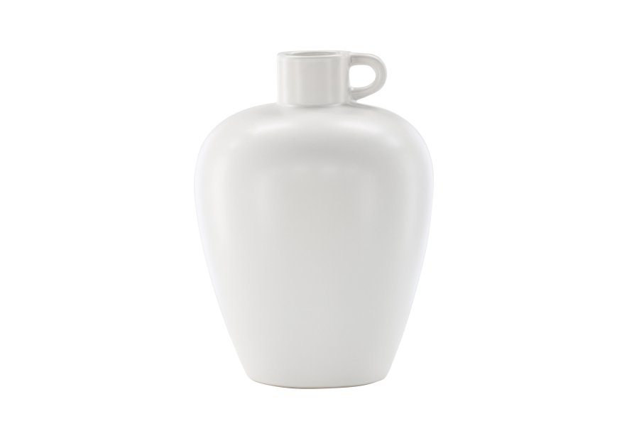 VENTURE DESIGN Cent vase, rund - offwhite stentj (24x24x33)