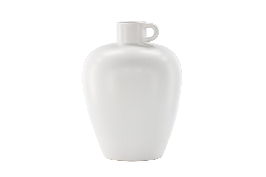 VENTURE DESIGN Cent vase, rund - offwhite stentj (24x24x33)