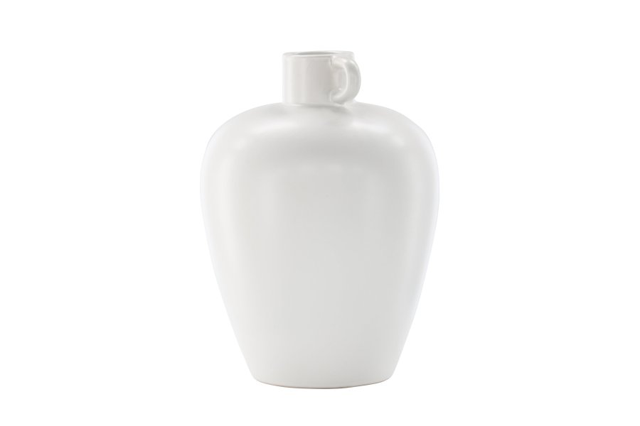 VENTURE DESIGN Cent vase, rund - offwhite stentj (24x24x33)